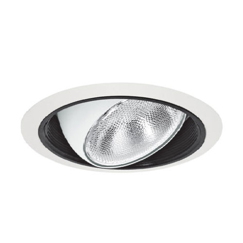 White 120V 6" PAR30 Recessed Adjustable Eyeball Baffle Trim - C430