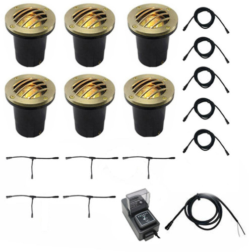 12V LED Curved Grill NSC In Ground Well Light Landscape Lighting 6 kit