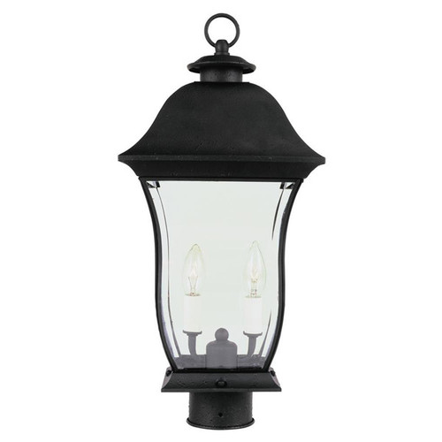 Outdoor 2-Light Post Lantern 4973BK (shown in black and clear glass)
