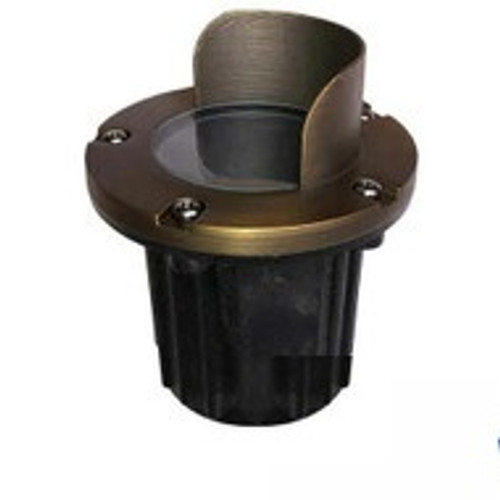 12V 5" Composite In Ground Well Light w/ Brass Angle Shield Cover - OIG-5B-GSH
