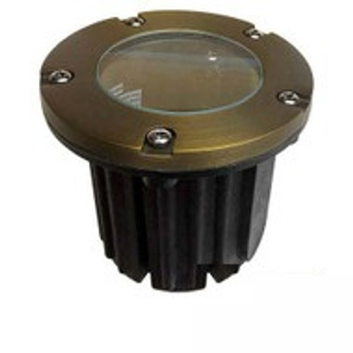 12V 5" Composite In Ground Well Light w/ Brass Open Face Cover - OIG-5B-OPN