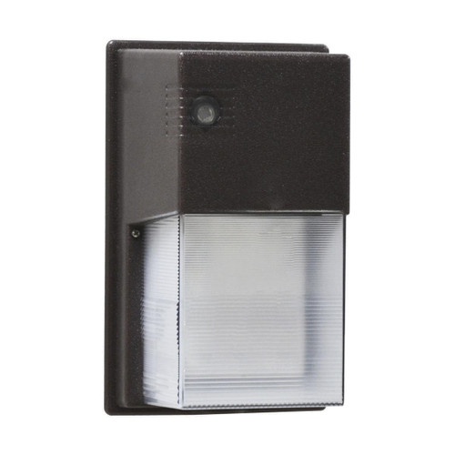 left angled view of outdoor bronze wall pack light