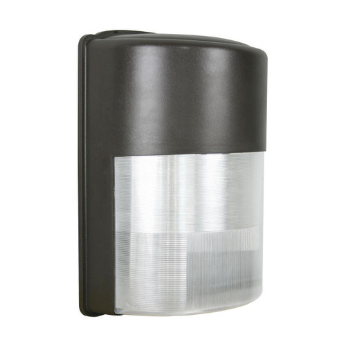 Rounded LED Entrance Light with Bronze Finish angled view