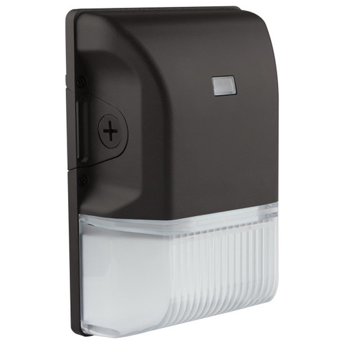 Left Angled view of LED Small Wall Pack W/Photocell  black finish