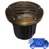 12V 5" Composite In Ground Well Light w/ Brass Curved Grill Cover - OIG-5B-GRL
