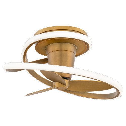 Aged Brass Finished Veloce Smart Fan Front View