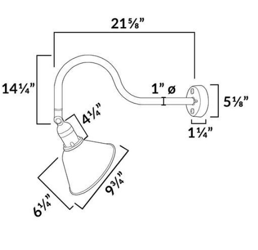 AQDXLS-930 Dimensions Diagram AQDXLS-930 Gooseneck Sign Light Dimensions Diagram