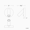 120V 5" LED Bed Task Light Dimensions