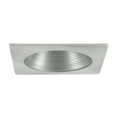 White 12V 4" MR16 Square Stepped Baffle Recessed Trim C1478