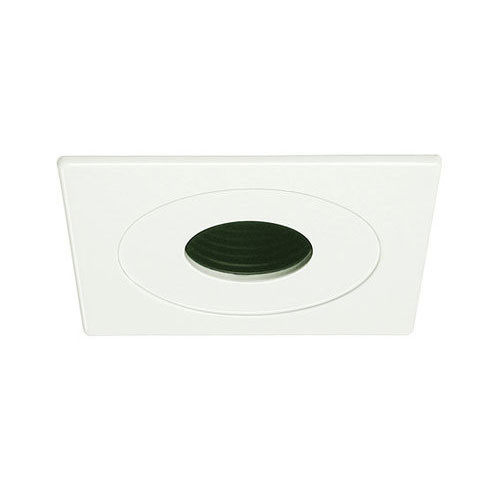 White 12V 4" MR16 Pinhole w/ Baffle Square Trim C1491