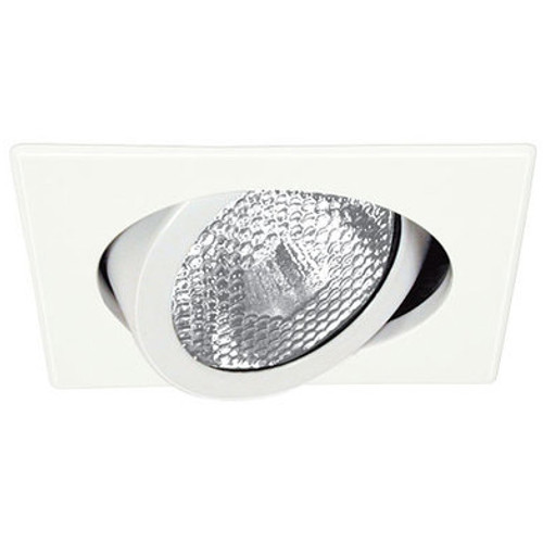 White 120V 4" PAR20 Recessed Square Gimbal Trim C442