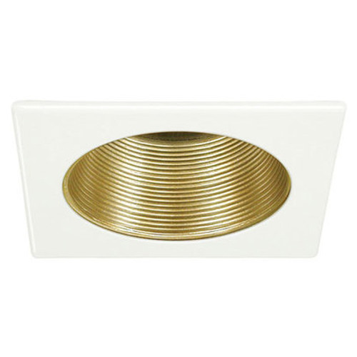 White 120V 4" PAR20 Square Stepped Baffle Trim C471
