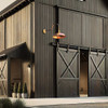 Raw Copper Gooseneck Light Barn Scene