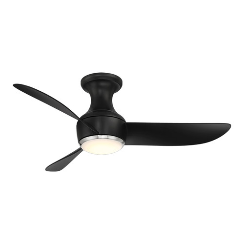 Corona 44" Flush Mounted Ceiling Fan Matte Black Brushed Nickel Finish