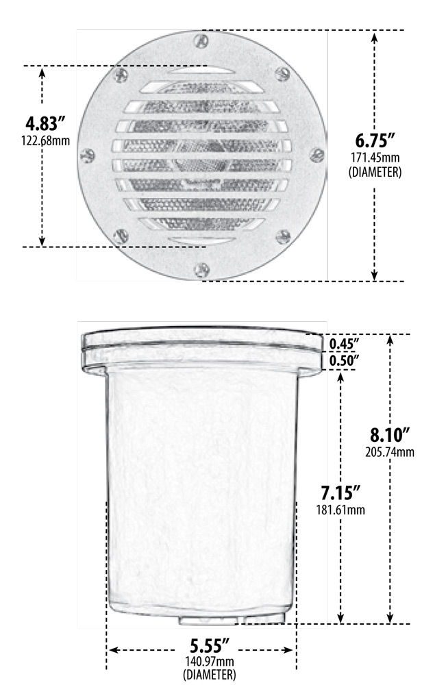 FG4400 Fiberglass In Ground Well Light Dimensions Diagram FG4400 Fiberglass In Ground Well Light Dimensions Diagram