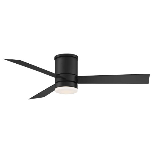 Matte Black Axis 52" Flush Mounted Smart Ceiling Fan w/ LED Light Kit