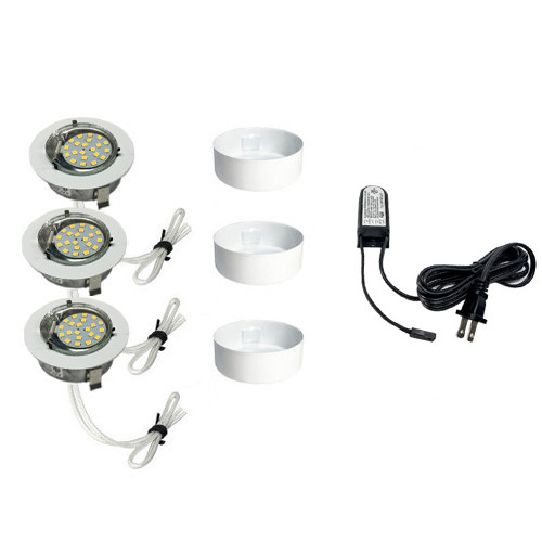 Under Cabinet 3 Puck Light Kit in White Main