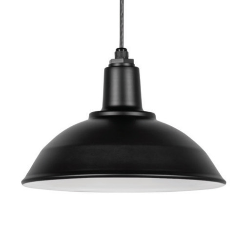 120V RLM 16" Matte Black Hanging Pendant Fixture Main