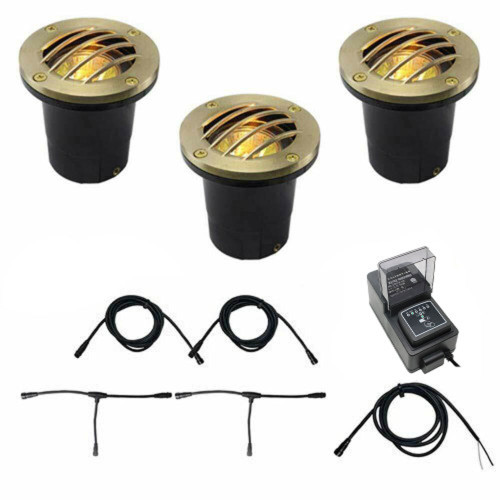 12V LED Curved Grill NSC In Ground Well Light Landscape Lighting 3 kit