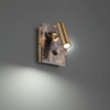 120V Aged Brass & Black Reading Wall Light In Scene