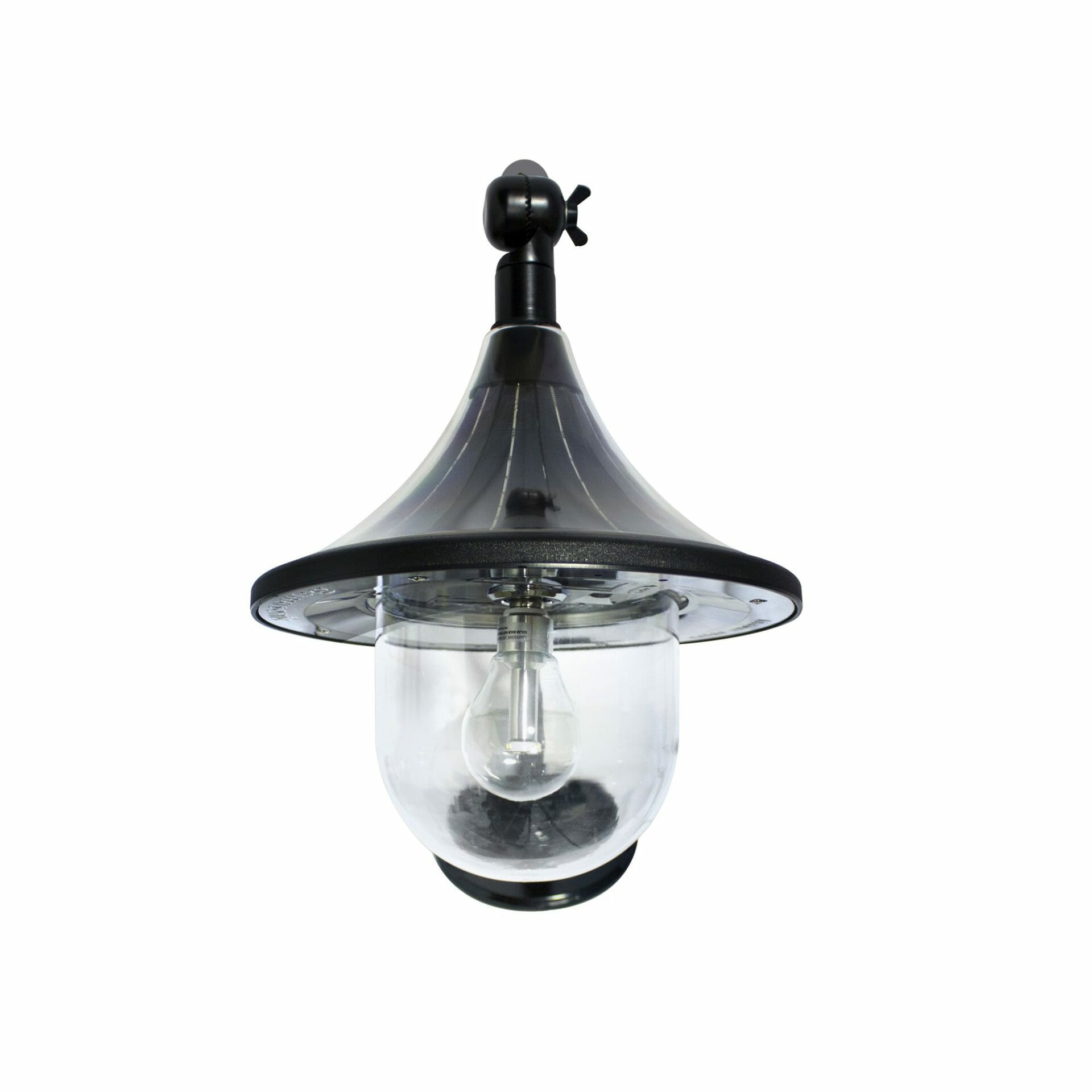 Solar Powered Gooseneck Close Up Shot Plaza Solar Powered LED Gooseneck Light Fixture With Morph Technology