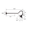 Plaza Solar RLM Light with Adjustable Gooseneck Arm Dimensions