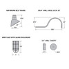 120V Matte Black RLM Gooseneck Fixture Dimensions