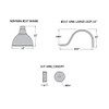 120V RLM Matte Black Gooseneck Sign Light Dimensions