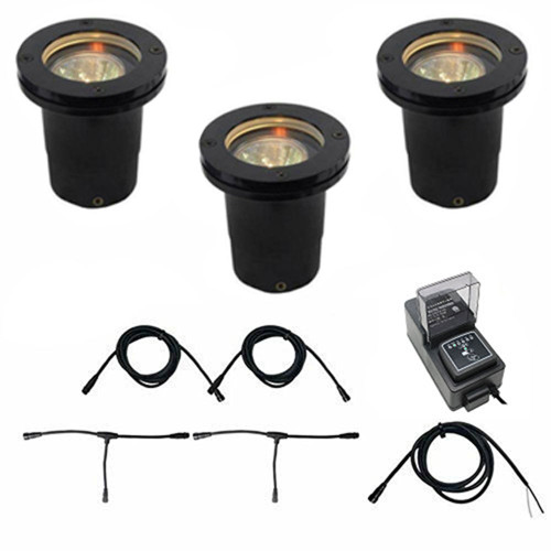 12V LED Open Face NSC In Ground Well Light Landscape Lighting 3 kit
