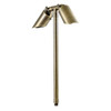 LV32 Brass Pathway Light w/ Weathered Brass Finish Angled View