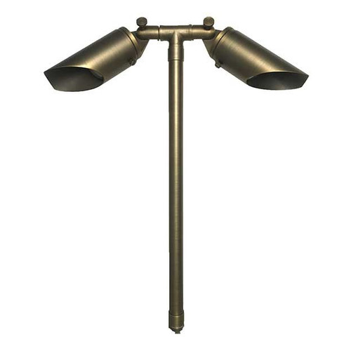 LV32 LED Brass Pathway Light w/ Weathered Brass Finish Underview