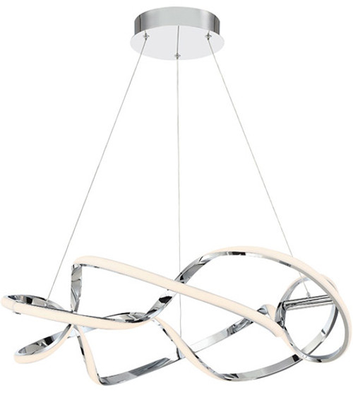 120-277V Interlace LED 28-Inch Chrome Chandelier Main