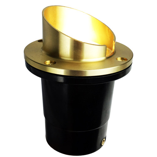 12V/120V LED Composite In Ground Well Light w/ Brass Angle Shield - OIGL-3B-GSH