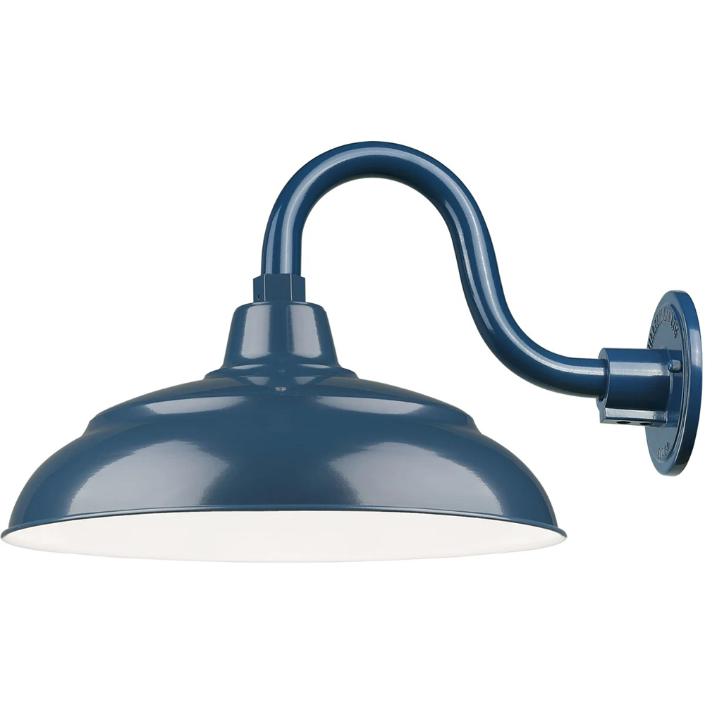 Navy Blue Outdoor Gooseneck Barn Light Navy Blue Farmhouse Style Gooseneck