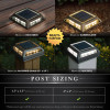 Front View of Angled Muskoka  Black Aluminum Solar Light on posts