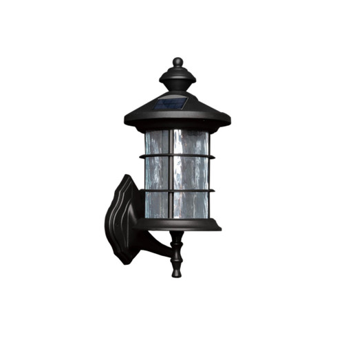 Left Angled view of Hampton Wall Lamp with solar cell on top white background