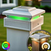 Lumineer Smart Solar Post Cap White In-Scene Diagram 1