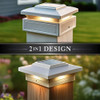 Lumineer Smart Solar Post Cap White In-Scene Diagram 2