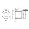120V LED Round Aluminum Step & Deck Light Dimensions