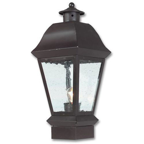Pilaster Light XPC-043 in flat black finish and clear seedy glass