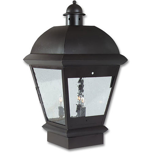 Pilaster Light XPC-060 in flat black finish and clear seedy glass