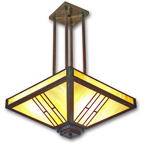 XPC-214 Chandelier Light shown in polished verde and honey glass