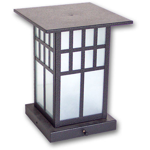 Pilaster Light XPC-308 in a textured black finish and sand blasted glass