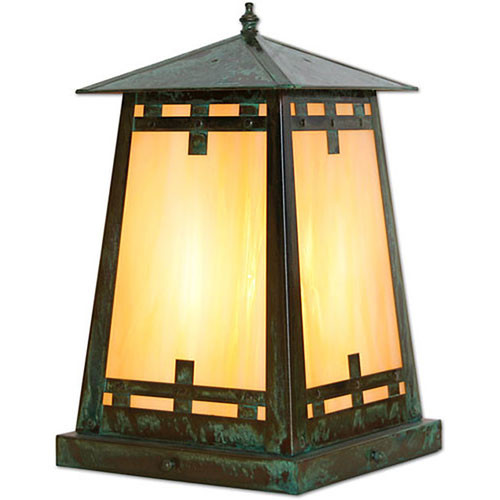 XPC-366 Pilaster Light in lustre bronze and honey glass