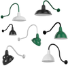 Fully Customizable Indoor/Outdoor Gooseneck Fixture, Integrated LED or Medium Base, Black, Dark Bronze, White, Dark Green, Bock Lighting - OGN-BCK