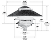 120V Cast Aluminum Large Top 3 Tier Pagoda Light Fixture - OAL-D5000-10T